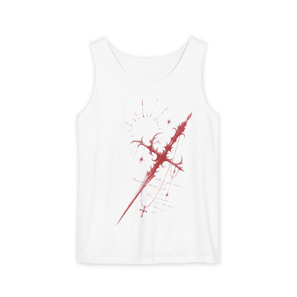 Camiseta sin mangas unisex teñida en prenda 