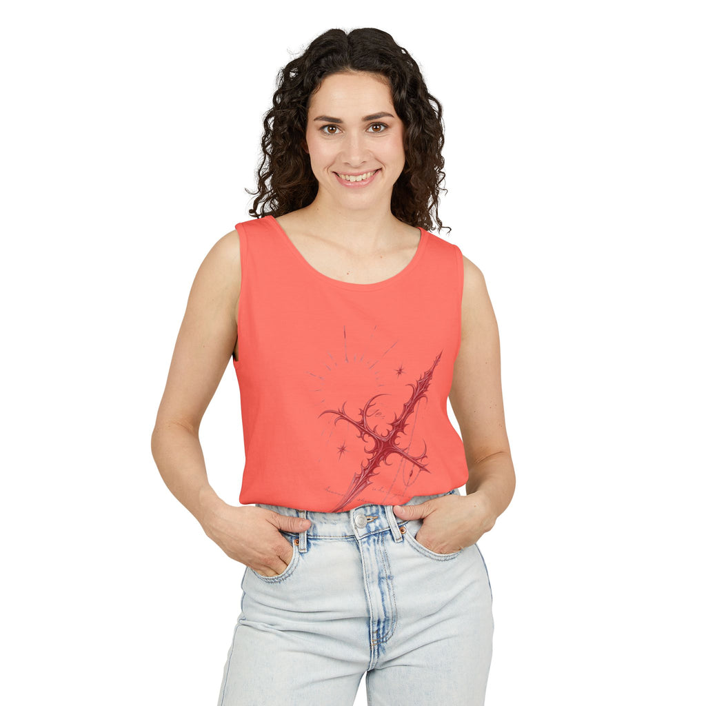 Camiseta sin mangas unisex teñida en prenda 